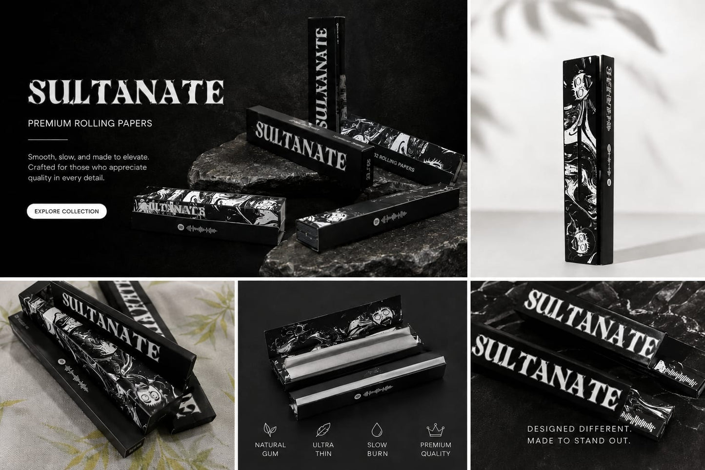 SULTANATE Rolling Papers by Siyaahi (Pack of 4)